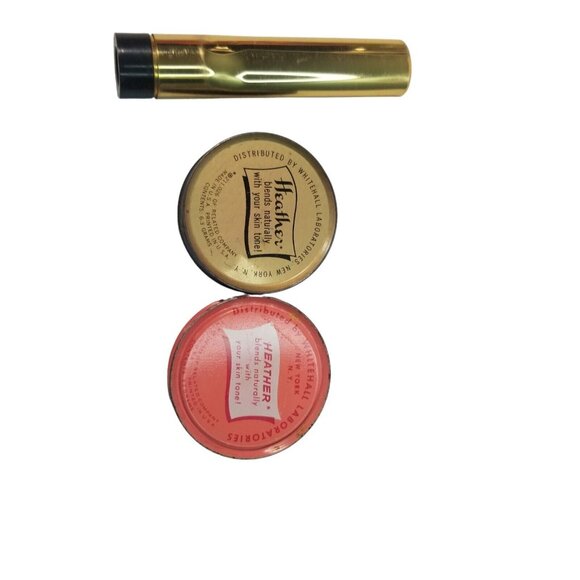 Vintage Makeup Lot Heather Rouge Faberge Lip Stick Cosmetics Blush Tins 40s 50s - Picture 6 of 12